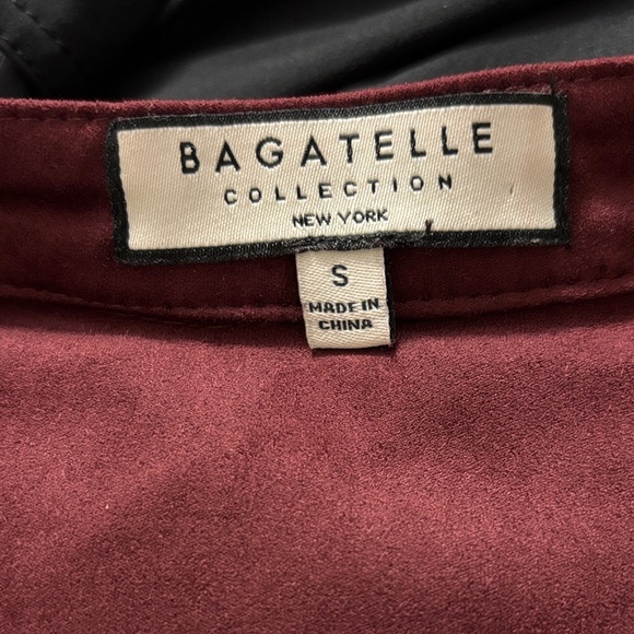 Bagatelle Sz Small Maroon Top Blouse Button Up Down Corset Style Sexy Balloon - Picture 3 of 13